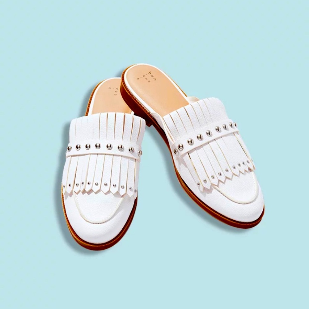 Womens A New Day for Target Karoline White Mules Backless Shoes